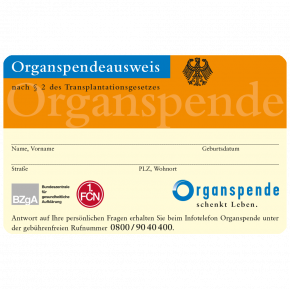 Organspendeausweis 1. FCN<br/>